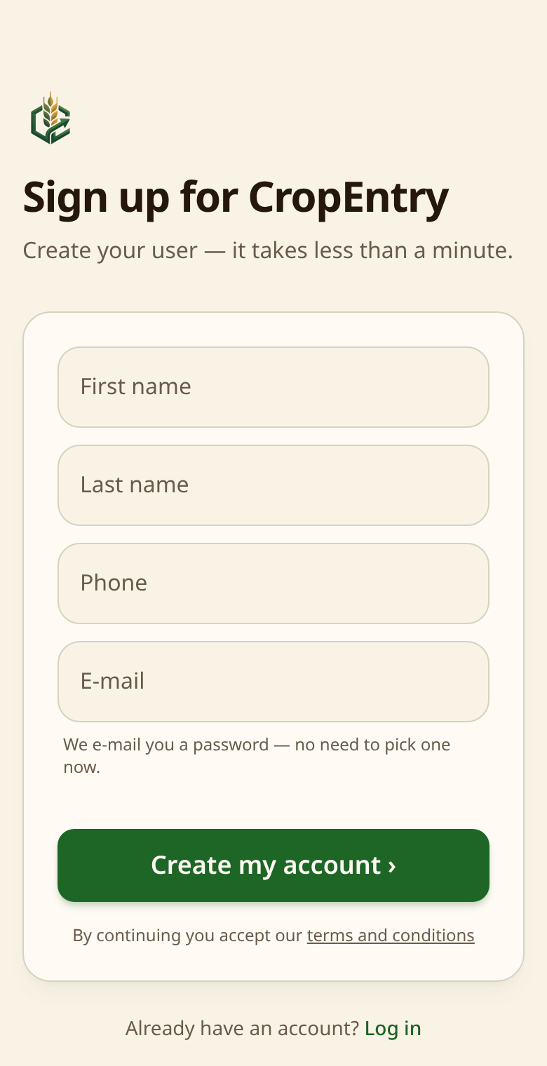 The sign-up form works on any phone – it takes less than a minute.